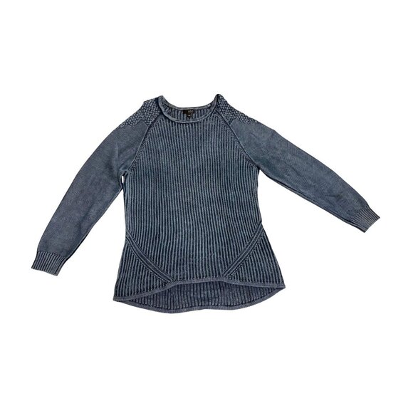 A.N.A Womens XL Blue Textured Knit High-Low Sweater Cotton A New Approach - Picture 1 of 7